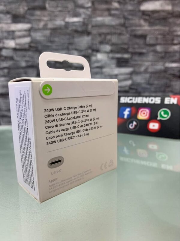 CABLE ORIGINAL APPLE CARGA USB-C / USB-C 2M - Imagen 3